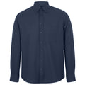 Navy - Front - Henbury Mens Moisture Wicking Long-Sleeved Shirt