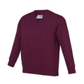 Burgundy - Front - Awdis Childrens-Kids Academy V Neck Sweatshirt