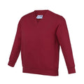 Claret Red - Front - Awdis Childrens-Kids Academy V Neck Sweatshirt