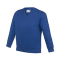 Deep Royal Blue - Front - Awdis Childrens-Kids Academy V Neck Sweatshirt