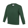 Green - Front - Awdis Childrens-Kids Academy V Neck Sweatshirt