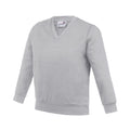 Grey - Front - Awdis Childrens-Kids Academy V Neck Sweatshirt