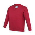 Red - Front - Awdis Childrens-Kids Academy V Neck Sweatshirt