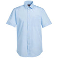 Blue - Front - Brook Taverner Mens Rosello Poplin Short-Sleeved Formal Shirt