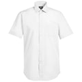 White - Front - Brook Taverner Mens Rosello Poplin Short-Sleeved Formal Shirt