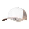 Khaki-White - Front - Flexfit Retro Trucker Cap