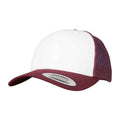 Maroon-White - Front - Flexfit Retro Trucker Cap