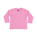 Bubblegum Pink - Front - Babybugz Baby Plain Long-Sleeved T-Shirt