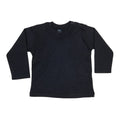 Black - Front - Babybugz Baby Plain Long-Sleeved T-Shirt