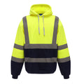 Yellow-Navy - Front - Yoko Mens Hi-Vis Full Zip Hoodie