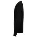 Black - Side - Henbury Mens Acrylic V Neck Sweatshirt