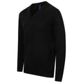 Black - Lifestyle - Henbury Mens Acrylic V Neck Sweatshirt