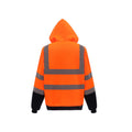 Orange-Navy - Back - Yoko Mens Hi-Vis Safety Full Zip Hoodie