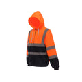 Orange-Navy - Side - Yoko Mens Hi-Vis Safety Full Zip Hoodie