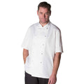 White - Front - AFD Unisex Adult Coolmax Short-Sleeved Chef Jacket