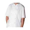 White - Back - AFD Unisex Adult Coolmax Short-Sleeved Chef Jacket