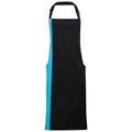 Black-Turquoise - Front - Premier Contrast Bibbed Full Apron