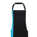 Black-Turquoise - Back - Premier Contrast Bibbed Full Apron