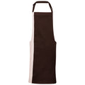 Brown-Natural - Front - Premier Contrast Bibbed Full Apron