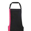 Black-Hot Pink - Back - Premier Contrast Bibbed Full Apron