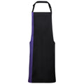 Black-Purple - Front - Premier Contrast Bibbed Full Apron