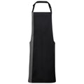 Black-Dark Grey - Front - Premier Contrast Bibbed Full Apron