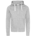 Heather Grey - Front - Awdis Womens-Ladies Zoodie Heather Full Zip Hoodie