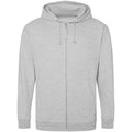 Heather Grey - Front - Awdis Mens Plain Heather Full Zip Hoodie