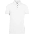 White - Front - Kariban Mens Jersey Polo Shirt