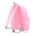 Classic Pink-Light Grey - Back - Bagbase Childrens-Kids Fashion Backpack