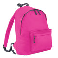 Fuchsia-Graphite - Front - Bagbase Childrens-Kids Fashion Backpack