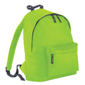 Lime-Graphite - Front - Bagbase Childrens-Kids Fashion Backpack