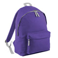 Purple-Light Grey - Front - Bagbase Childrens-Kids Fashion Backpack