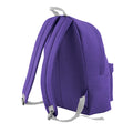 Purple-Light Grey - Back - Bagbase Childrens-Kids Fashion Backpack