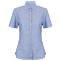 Blue - Front - Henbury Womens-Ladies Oxford Modern Shirt