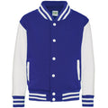 Royal Blue-White - Front - Awdis Childrens-Kids Varsity Jacket