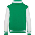 Kelly Green-White - Back - Awdis Childrens-Kids Varsity Jacket