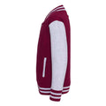 Burgundy-Heather Grey - Front - Awdis Childrens-Kids Varsity Jacket