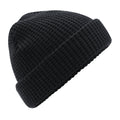 Black - Front - Beechfield Classic Waffle Knitted Beanie