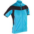 Aqua-Black - Front - Spiro Womens-Ladies Bikewear Cycling Jersey