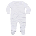 White - Front - Babybugz Baby Organic Sleepsuit