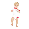 White-Red - Back - Babybugz Baby Ringer Bodysuit