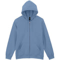 Stone Blue - Front - Gildan Mens Softstyle Midweight Full Zip Hoodie