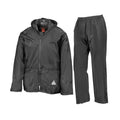 Black - Front - Result Unisex Adult Waterproof Jacket And Trousers Set