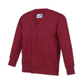 Claret Red - Front - Awdis Childrens-Kids Academy Cardigan