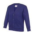 Purple - Front - Awdis Childrens-Kids Academy Cardigan