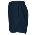 Navy - Side - Tombo Childrens-Kids Start Line Mesh Lined Shorts