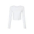 Solid White - Front - Bella + Canvas Womens-Ladies Long-Sleeved Crop T-Shirt