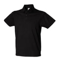 Black - Front - Skinni Fit Mens Pique Stretch Polo Shirt