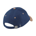 French Navy-Taupe - Back - Beechfield Unisex Adult Heavy Brushed Cotton Low Profile Baseball Cap